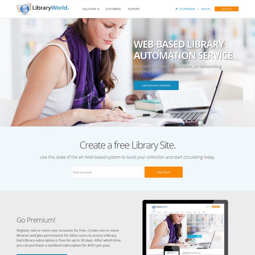 Web design for LibraryWorld