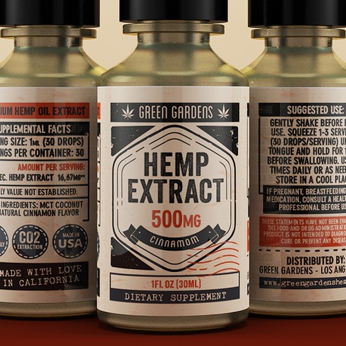 Green Gardens Hemp Extract Label