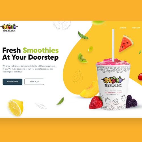 Smoothie company landing page