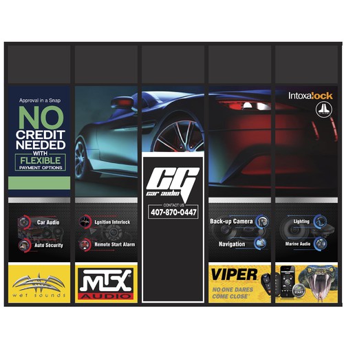 car store shop window graphcis design 