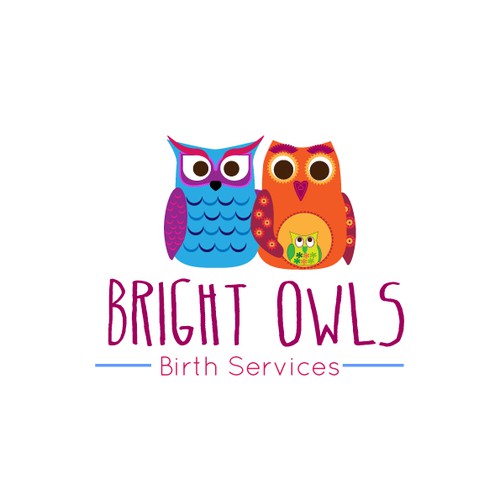 Craft a new brand identity for Bright Owls Birth Services