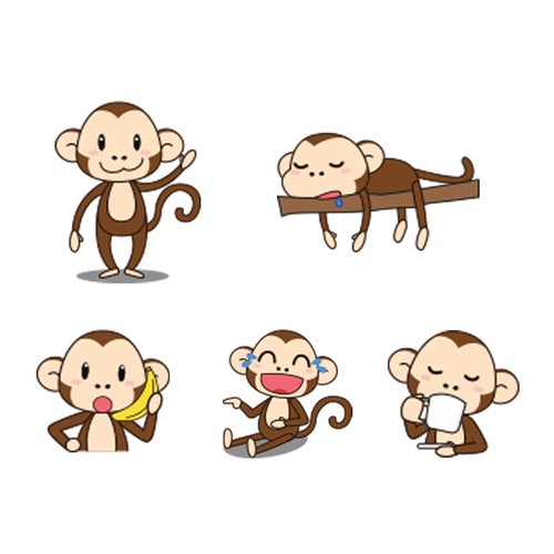 Monkey Sticker Design 