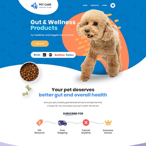 Colorful, Bold and Funky Design for Pet Care Website