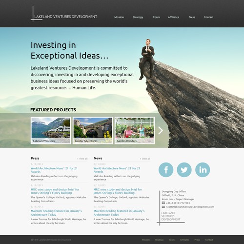 Create the next website design for Lakeland Ventures Development