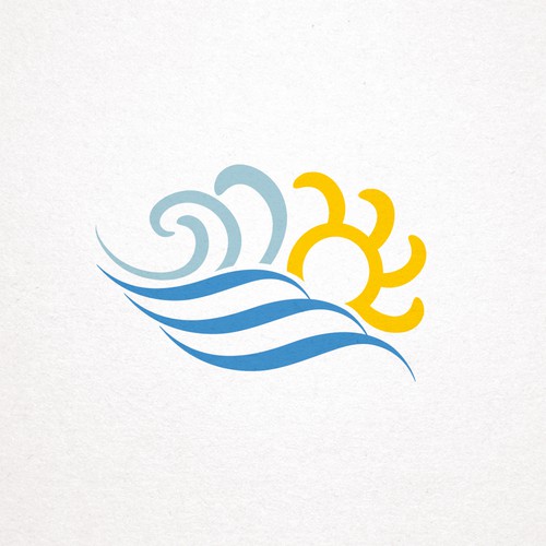 logo for No name. Just symbols for Wind, Water and the Sun
