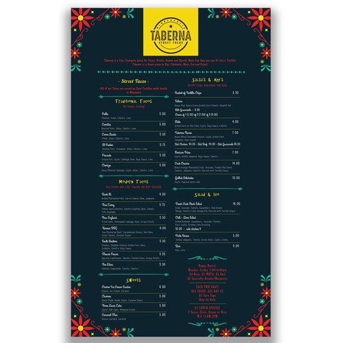 Taberna Menu