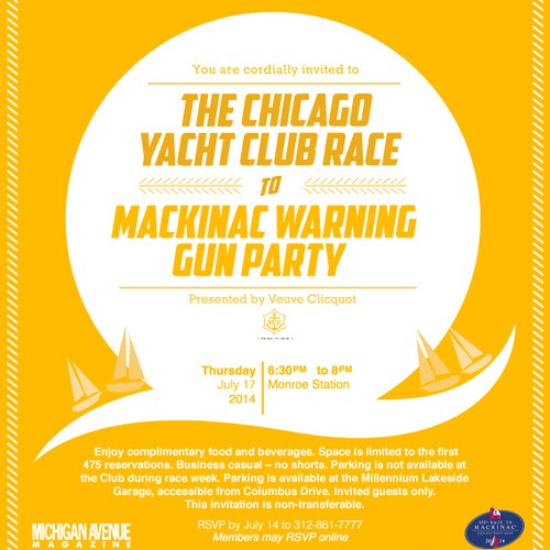 Invitation for Chicago Yacht Club Party