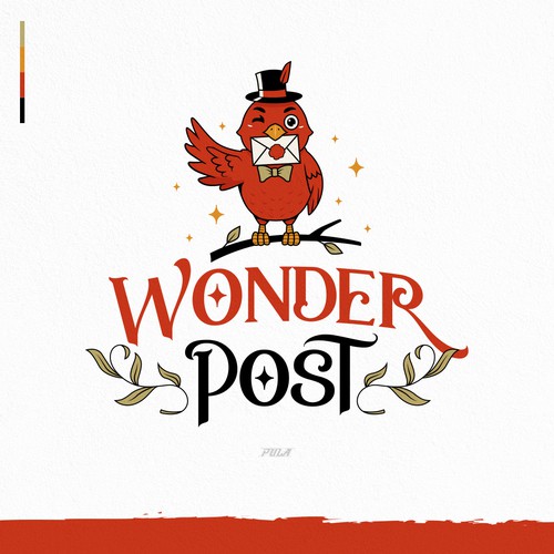 Design a classy children’s book publishing logo named "WonderPost"