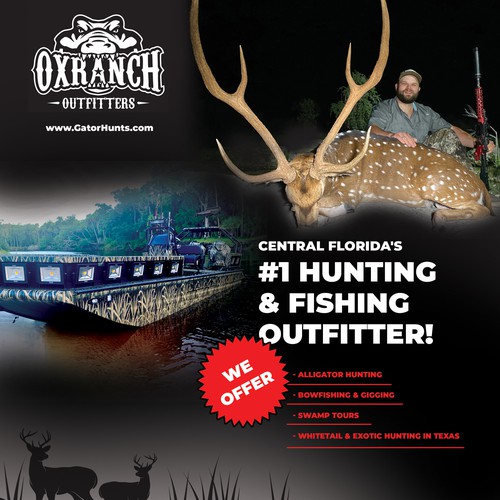 Flyer for Hunting and Fishing Charters in central Florida