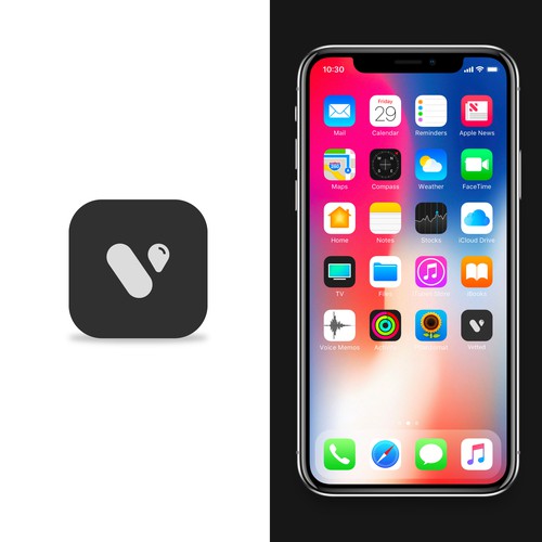 V app icon design