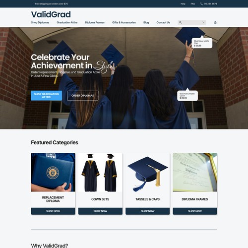 ValidGrad Website Redesign – Homepage & Product Page