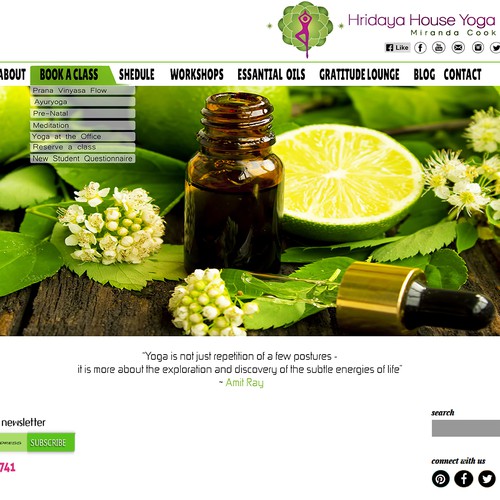 Hridaya House Yoga clean and clear website