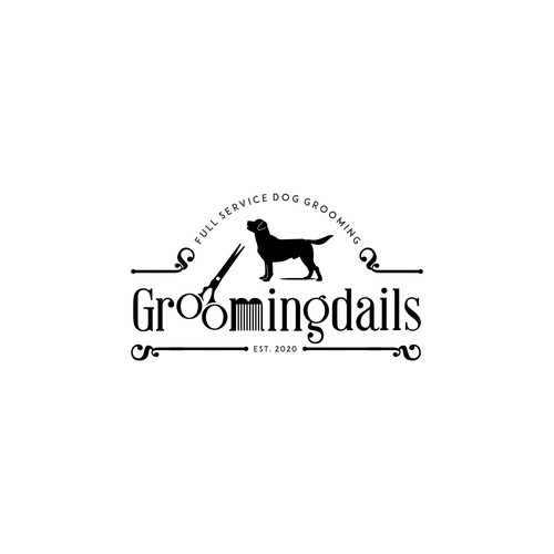 Logo for a dog grooming salon.