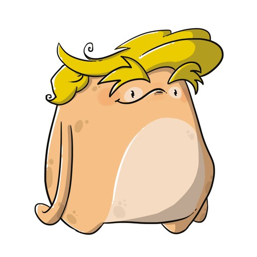 trump cute monster illustration