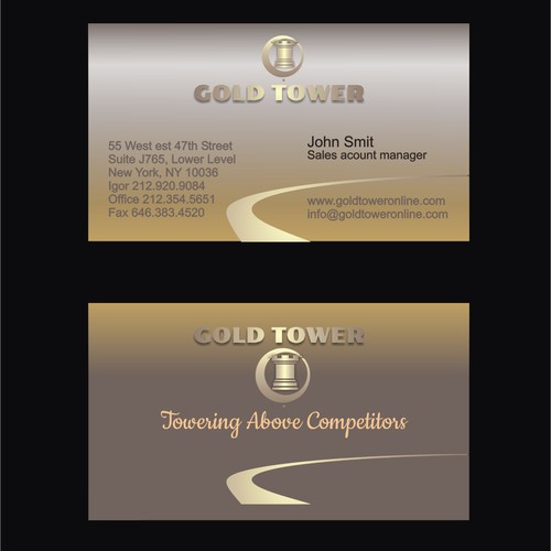 Gold Tower Refinery needs a new stationery