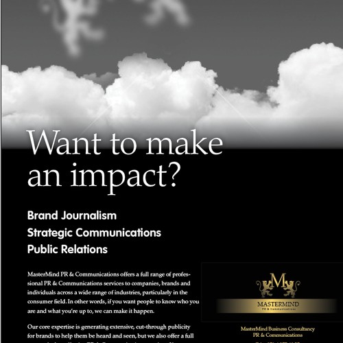 Help develop a Print Advertisement for MasterMind PR & Communications 