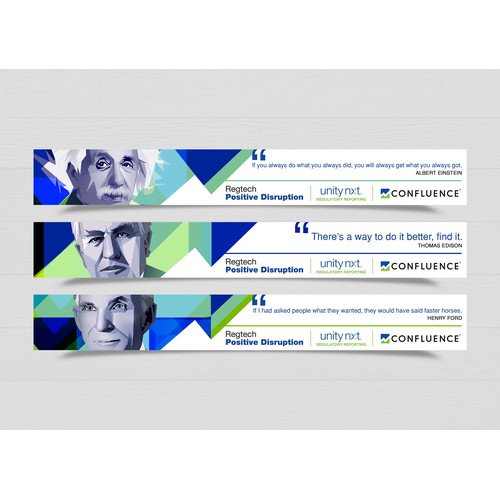 3 Banner Ads on Innovators - Edison, Einstein and Ford