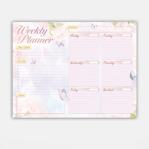 Weekly planner layout