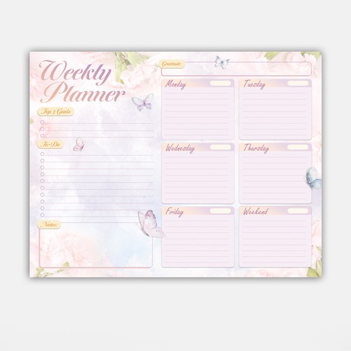 Weekly planner layout