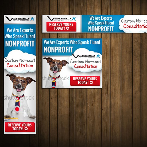 banner ad for Valeo Design and Marketing - sizes 728x90, 160x600, 300x250