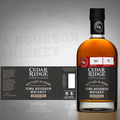 Black vintage bourbon label
