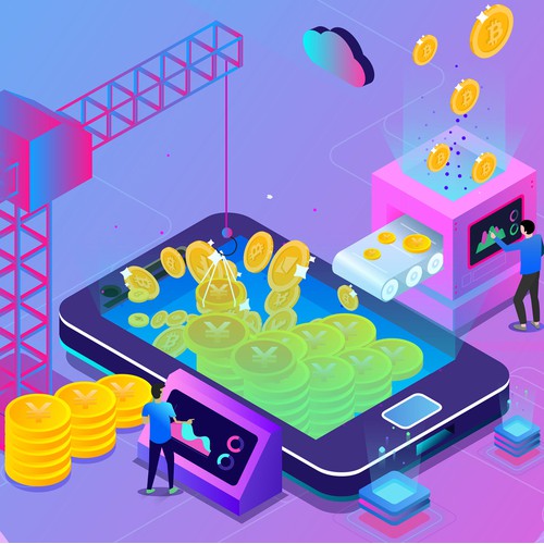 Bitcoin & Blockchain illustration
