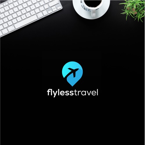 Bold logo concept for Flyless travel