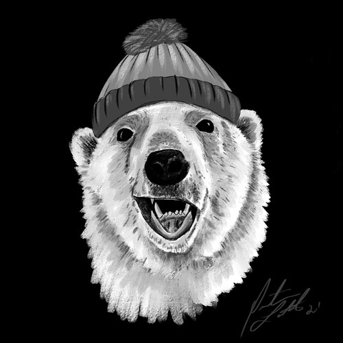 Polar bear tattoo design