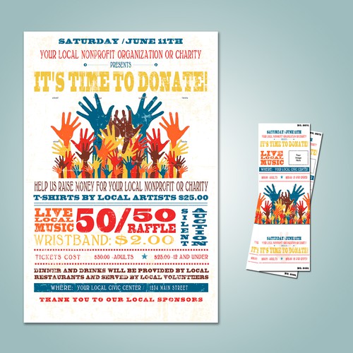 Design for TicketPrinting.com General Fundraising POSTER & EVENT