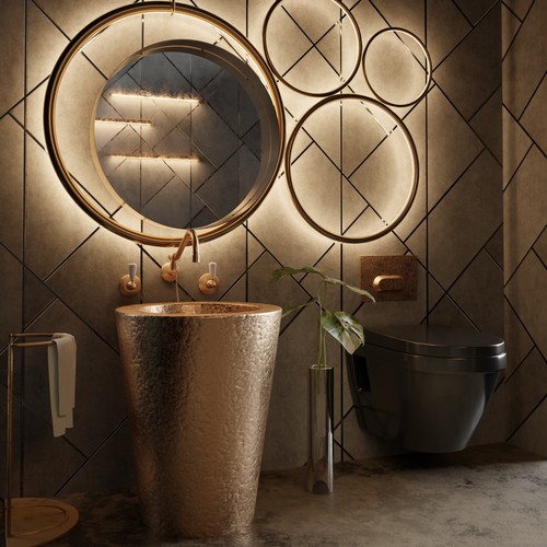 3d rendering for a posh bathroom