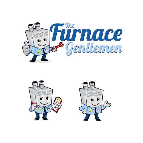 Create a mascott logo for a Furnace Install and Repair company