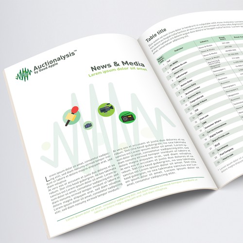 Brochure template for the data tables