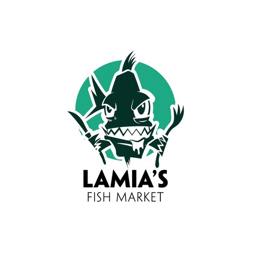Edgy logo concept for an edgy seafood restaurant