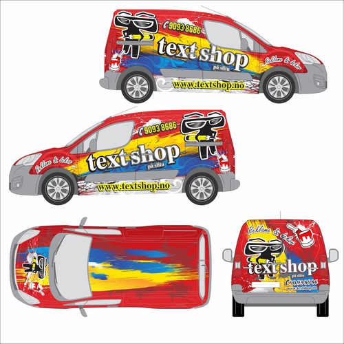 template wrapping car TEXT SHOP