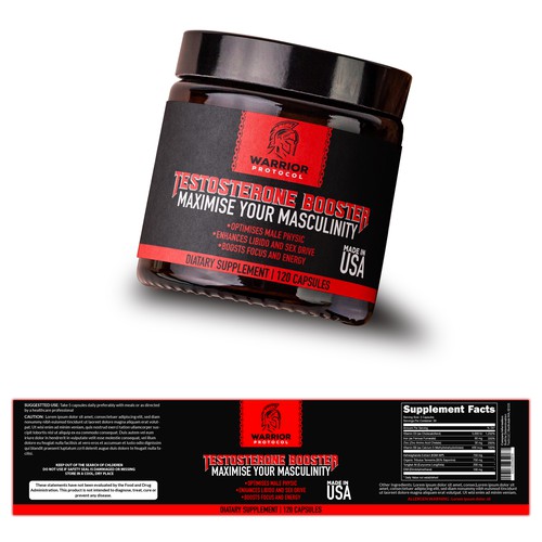 testosterone booster label design