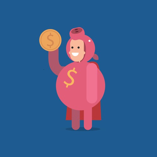 Banking app character concept