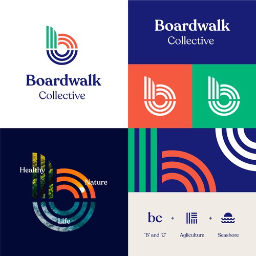 Bold and vibrant logo for Boardwalk Creative, a cutting edge healthy food and environmental fund.
