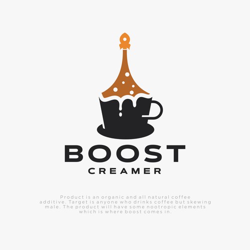 Logo for all natural coffee creamer brand