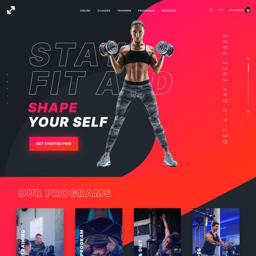 Web UI Design concept for Gym