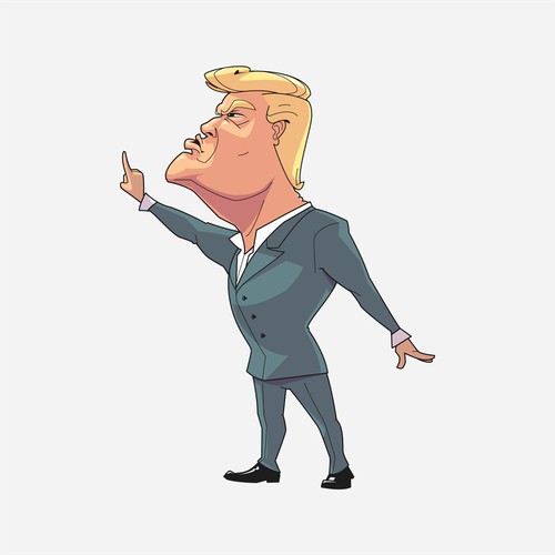 Trump Caricature Sticker