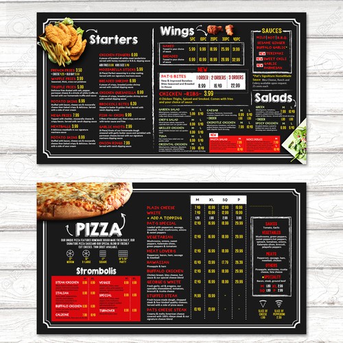 Digital Menuboard design for Pizzeria