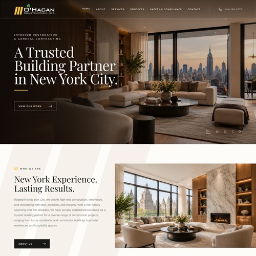 O’Hagan Construction Premium NYC Website Concept
