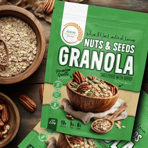 Nuts and Seeds Granola stand-up pouch packaging