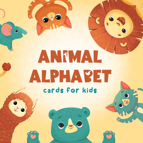 Kidlitart Cards for kids. Animal illustration 