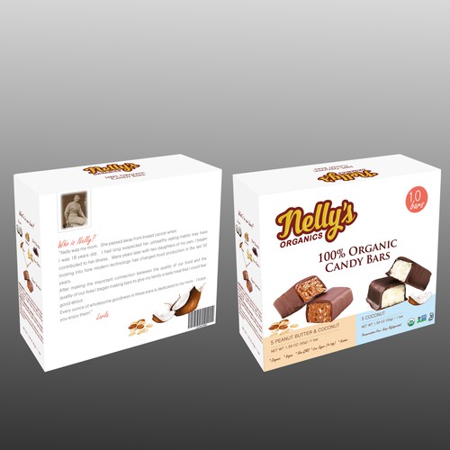 Design us a KICK-ASS package for NELLY'S Organic Candy Bars!