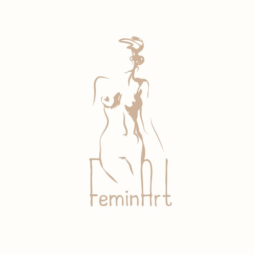 Hand drawn logo concept for a nude art project