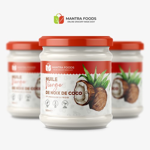 Organic Coconut Oil Label Design