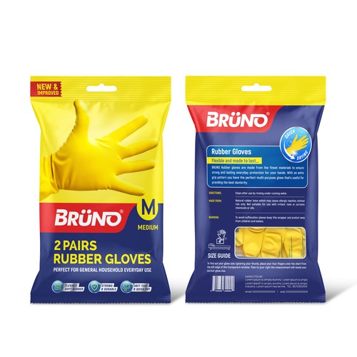 1-to-1 Project, Design Artwork Packaging for - YELLOW WASHING UP GLOVES