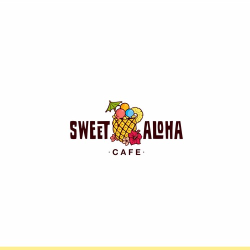 Bold tropical logo for a shave ice cafe