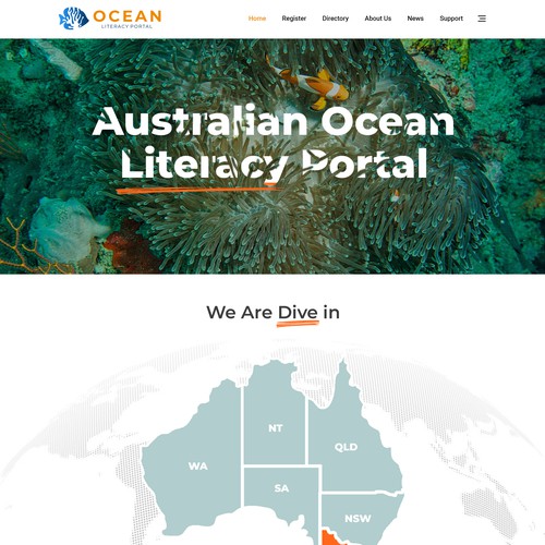 Website Design Concept For Ocean Literacy Portal